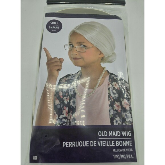 Girls Grandma Little Old Costume Child Kids Cosplay Party 100 Days Of School - Picture 2 of 3